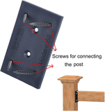 Myard PNP111902 Deck Railing Connectors with Screws for 2X4 (Actual 1.5X3.5) Inches Stair Wood Handrail (2 Pcs, Black)
