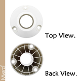 Myard 6" Surface Mount Base Anchor Flange for 1.9" Swimming Pool Rail Handrail Ladder to Concrete or Wood Deck (Ivory White, 1-Pack)