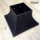 Myard PNP114040 4X4 (Actual 3.5X3.5) Inches Post Base Cover Skirt Flange with Screws for Deck Porch Handrail Railing Support Trim Anchor (Qty 4, Black)