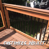 Myard PNP111902 Deck Railing Connectors with Screws for 2X4 (Actual 1.5X3.5) Inches Stair Wood Handrail (2 Pcs, Black)