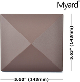 Myard PNP 115445WN Screw-Free Universal Fence Pyramid Top Cap Fits Post 4 X 4 Inches (Actual Post Size 3.5 X 3.5) (Qty 10, Walnut)