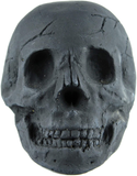 Myard Fireproof Imitated Human Fire Pit Skull Gas Log for NG, LP Wood Fireplace, Firepit, Campfire, Halloween Decor, BBQ (Black - Adult, One Piece)