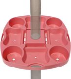 Payandpack Myard UTD13 Umbrella Table Tray 15 Inches for Beach, Patio, Garden, Swimming Pool with 4 Drink Holder, 4 Snack Compartments, 4 Sunglasses Holes, 4 Phone Slots (Pink)
