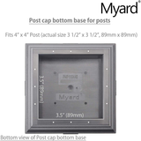 Myard PNP 115445W Screw-Free Universal Fence Pyramid Top Cap Fits Post 4 X 4 Inches (Actual Post Size 3.5 X 3.5) (Qty 10, White)