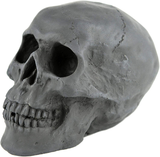 Myard Fireproof Imitated Human Fire Pit Skull Gas Log for NG, LP Wood Fireplace, Firepit, Campfire, Halloween Decor, BBQ (Black - Mini, One Piece)