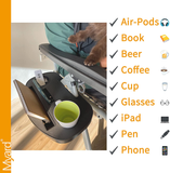 Payandpack Cup Holder Tray, Gravity Chair Side Tray for Beach Chair, Clip-On Chair, Easy-Slide Zero Gravity Chair