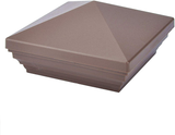 Myard PNP 115445WN Screw-Free Universal Fence Pyramid Top Cap Fits Post 4 X 4 Inches (Actual Post Size 3.5 X 3.5) (Qty 5, Walnut)