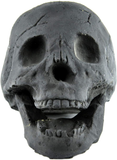 Myard Fireproof Imitated Human Fire Pit Skull Gas Log for NG, LP Wood Fireplace, Firepit, Campfire, Halloween Decor, BBQ (Qty 1, Black)