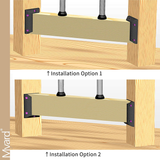 Myard PNP11145 Angled (For 30 to 60 Degree) Railing Connectors with Screws for 2X4 Inches (Actual 1.5X3.5 Inches) Inclined Stair Wood Handrail (5 Pair, Black)