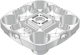 Myard Umbrella Table Tray 15 Inches Pro for Beach, Patio, Swimming Pool with 4 Drink Holders, 4 Snack Grooves, 4 Sunglasses Holes, 4 Phone Slots, 4 Airpods Holes, 2 Ipad Slots, 4 Small Bag Hangers