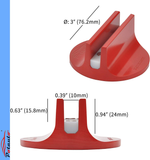 Potauto Upgraded Aluminum Grooved Magnetic Jack Pad Jacking Puck Pinch Weld (Slot Width 0.39 Inch) Frame Rail Adapter (Qty 1, Red)