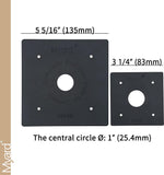 Myard PBP44 Post Base Plate for 4X4 Inches Wood Post, Provides Code Required 1 Inch Stand-Off from Concrete Ground (4" X 4", 1)