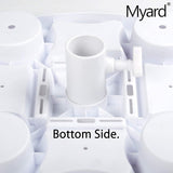 Myard Umbrella Table Tray 15 Inches Pro for Beach, Swimming Pool with 4 Drink Holders, 4 Snck Grooves, 4 Sunglasses Holes, 4 Phone Slots, 4 Airpods Holes, 2 Ipad Slots, 4 Small Bag Hangers (Blue)