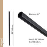 Myard 26 Inches Grooved Classic Hollow round Aluminum Deck Balusters for Deck Railing Porch (25-Pack, Matte Black)