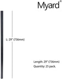 Myard 29 Inches Estate Square Iron Deck Balusters for Decking Railing Patio Fence, Modern Look (25-Pack, Matte Black)