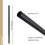 Myard 32 Inches Grooved Classic Hollow round Aluminum Deck Balusters for Deck Railing Porch (25-Pack, Matte Black)