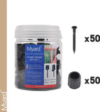 Baluster Connectors with Screws for Deck Handrail Railing Fencing (Qty 50 for 25 Balusters, round Line Connectors)