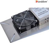 Durablow Stainless Steel Crawl Space Foundation Fan Ventilator + Built-In Dehumidistat (Stainless Steel Silver, M1)