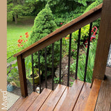 Myard 26 Inches Estate Square Iron Deck Balusters for Decking Railing Patio Fence, Modern Look (25-Pack, Matte Black)