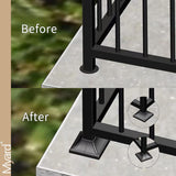 Interlocking Post Cover Skirt Shoe for 2X2 Inch Post with 4.5X4.5 Inches Base Mounting Plate - Fast Install on Feet of Porch, Stair Handrail, Railing, Fence (2-Pack, White)