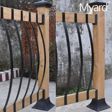 Myard 38 Inches Traditional Rectangular Iron Deck Balusters with Screws for Wood Aluminum Composite Facemount Railing, Classic Geometric Styling (50-Pack, Matte Black)