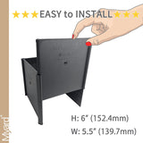 Post Sleeve Post Protector Protects Mailbox, Deck & Fence Posts from Lawn, Grass & Yard Maintenance Equipment – Fits Wood & Metal Posts – No Tools, Screws or Nails Needed (6" X 6" X 6", Black)