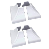 Interlocking Post Cover Skirt Shoe for 1.5X1.5 Inch Post with 4.5X4.5 Inches Base Mounting Plate - Fast Install on Feet of Porch, Stair Handrail, Railing, Fence (2-Pack, White)
