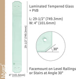 Myard Scenic Frontier Tempered Clear Glass Balusters for Deck Railings, Included Brackets + Screws for Facemount (Length 32.25", 5-Pack)