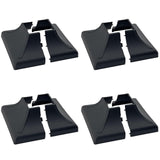Myard Interlocking Post Cover Skirt Shoe for 1.5X1.5 Inch Post with 4.5X4.5 Inches Base Mounting Plate - Fast Install on Feet of Porch, Stair Handrail, Railing, Fence (4-Pack, Black)
