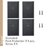 Post Sleeve Post Protector Protects Mailbox, Deck & Fence Posts from Lawn, Grass & Yard Maintenance Equipment – Fits Wood & Metal Posts – No Tools, Screws or Nails Needed (4" X 4" X 6", Black)