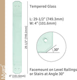 Myard Scenic Frontier Tempered Clear Glass Balusters for Deck Railings, Included Brackets + Screws for Facemount (Length 29.5", 5-Pack)