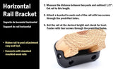 Deck Horizontal Railing Connectors Brackets with Screws for 2X4 (Actual 1.5X3.25) Inches Pressure-Treated Wood Moulded Handrail (2 Pcs, Black)