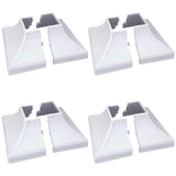 Myard Interlocking Post Cover Skirt Shoe for 1.5X1.5 Inch Post with 4.5X4.5 Inches Base Mounting Plate - Fast Install on Feet of Porch, Stair Handrail, Railing, Fence (4-Pack, White)
