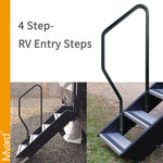 Myard Grooved Handrail RVH4X for 4 Step Above 2nd Generation RV Entry Steps, Replacement for MORryde STP214-120H