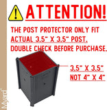 Post Sleeve Post Protector Protects Mailbox, Deck & Fence Posts from Lawn, Grass & Yard Maintenance Equipment – Fits Wood & Metal Posts – No Tools, Screws or Nails Needed (4" X 4" X 6", Black)