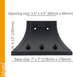 Myard 4X4 (Actual 3.5X3.5) Inches Aluminum Deck Post Base Cover Flange with Screws for Decking Patio Railing Handrail Fence Anchor (Qty 4, Black)