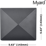 Myard PNP 115445 Screw-Free Universal Fence Pyramid Top Cap Fits Post 4 X 4 Inches (Actual Post Size 3.5 X 3.5) (Qty 10, Black)