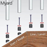 Myard 'O' Seal Patented Baluster Connectors with Screws for Deck Railing Handrail Patio Fence (Qty 50 for 25 Balusters, round Stair Connectors)