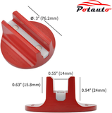 Potauto Universal Aluminum Grooved Magnetic Jack Pad Jacking Puck Pinch Weld (Slot Width 0.55 Inch) Frame Rail Adapter (Qty 1, Red)