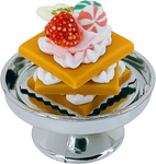 Loches Lynn K1126 Artificial Handcrafted Mini Fake Raspberry Creme Cookies Cake with Silver Stand Plate + Dome, Gift Home Decor, Refrigerator Magnet, Model, Replica
