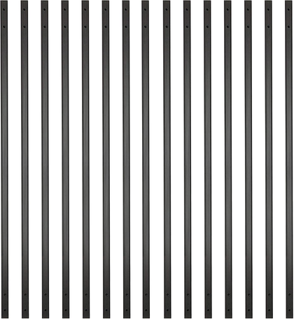 Myard 42 Inches Grooved Estate Hollow Square Aluminum Deck Balusters with Screws for Facemount Decking Railing Porch Fence (25-Pack, Matte Black)