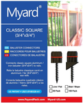 Myard 'O' Seal Patented Baluster Connectors with Screws for Deck Railing Handrail Patio Fence (Qty 50 for 25 Balusters, Square Line Connectors)