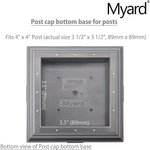 Myard PNP 115445GR Screw-Free Universal Fence Pyramid Top Cap Fits Post 4 X 4 Inches (Actual Post Size 3.5 X 3.5) (Qty 5, Pewter)