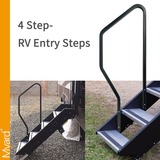 Myard Grooved Handrail RVH4 for 4 Step above 1St Generation RV Entry Steps, Replacement for Morryde STP214-006H
