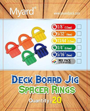 Myard DJS6.4 1/4 Inches Deck Board Jig Spacer Rings for Pressure Treated, Composite, PVC, Plank, Hardwood Decking Tool (Green, 20-Pack)