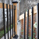 Myard 42 Inches Estate Hollow Square Iron Deck Balusters with Screws for Facemount Decking Railing Porch Fence (25-Pack, Matte Black)