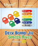 Myard DJS3.2 1/8 Inches Deck Board Jig Spacer Rings for Pressure Treated, Composite, PVC, Plank, Hardwood Decking Tool (Red, 20-Pack)