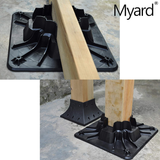 Myard PNP153544 Deck Foundation Block for Wood Composite Floor Frame Pier Shed Base Footing Post Beam Support (Qty 2, Black)