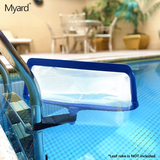 Myard Upgraded Pool Leaf Skimmer Net Clip - Snaps on 1.9" Swimming Pool In-Ground Ladder, Holds 1-1/4" Leaf Rake Joint