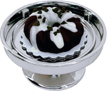 Loches Lynn K1148 Artificial Handcrafted Mini Fake Matcha Chocolate Frosting Donut Cake with Silver Stand Plate + Dome, Gift Home Decor, Refrigerator Magnet, Model, Replica